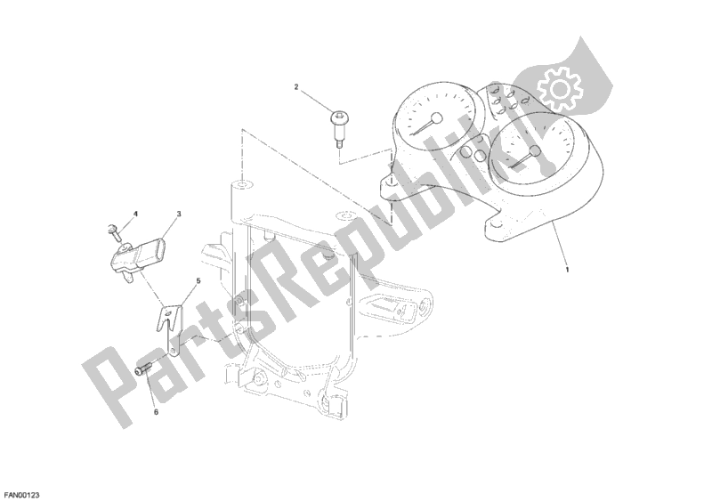 All parts for the Meter of the Ducati Sportclassic Sport 1000 USA 2007